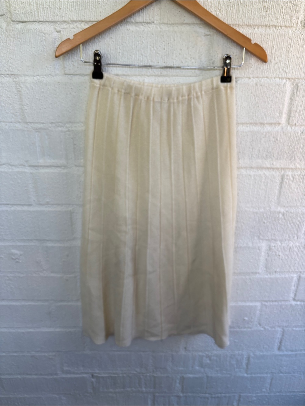 Philippe Marques Vintage Light Cream Pleated Midi Skirt sz 6